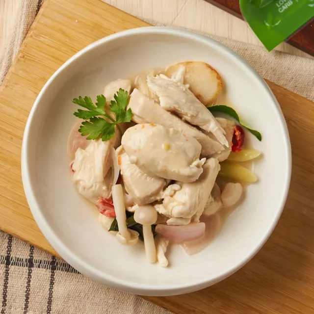 ต้มข่าไก่นุ่ม อาหารลดน้ำหนัก 150 kcal โปรตีน 31 กรัม