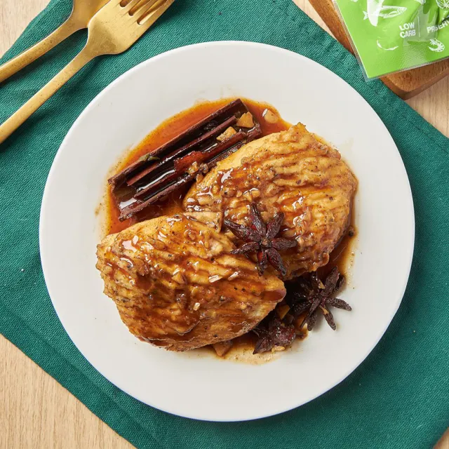 อกไก่พะโล้ อาหารลดน้ำหนัก 150 kcal โปรตีน 30 กรัม